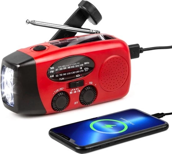 Radio a Batterie Solare Rinnovabile - Radio a Batterie Solare Rinnovabile - Radio Solare Opwindabile - Powerbank Energia Solare