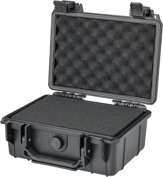 Etui esterno per fotocamera Outdoor con schiuma espansiva - Nero - Robusto caso di trasporto per fotocamera, accessori, lenti e elettronica - Protezione contro polvere e shock - Design moderno
