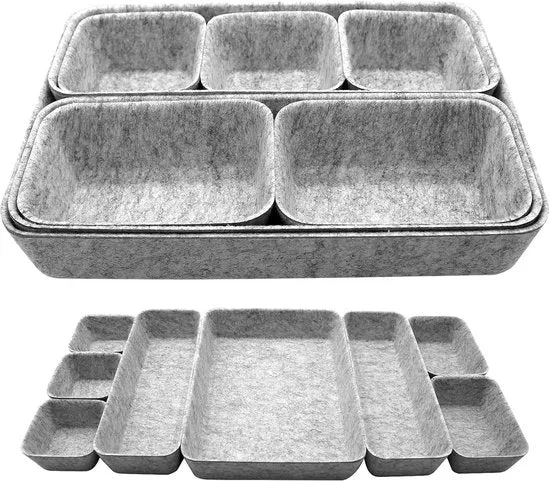 Organizzatore di carreggiata - 8 pezzi - grigio scuro - versatile - pratico
