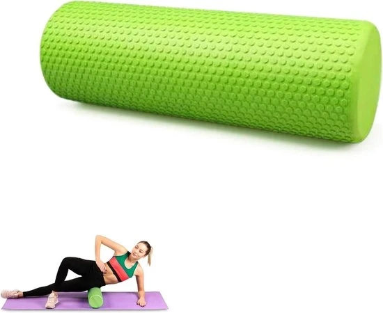 Tappetino di Spugna per Fitness - Massaggio con Tappetino di Schiuma per Schiena, Collo e Gambe - Addestramento Fasciale Rola per Ginnastica - 45x15cm - Uomo e Donna.