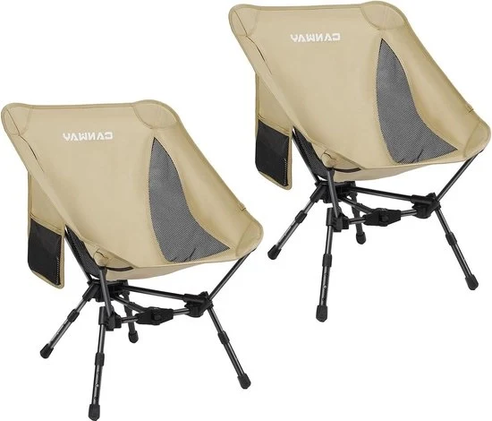 Camping-stoile op-pieghevole ultralite con capacità di carico di 180 kg e piccolo pacchetto di trasporto - sedia da spiaggia op-pieghevole in beige