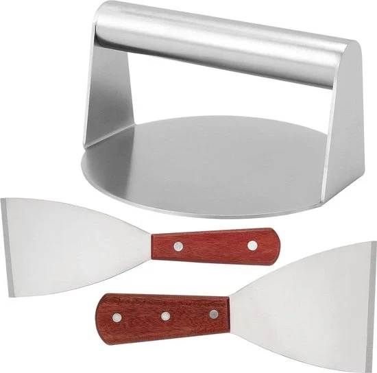 Set per hamburger - Acciaio inossidabile - Per hamburger patties - BBQ - 125 cm - Smash - Spatola per smash burger