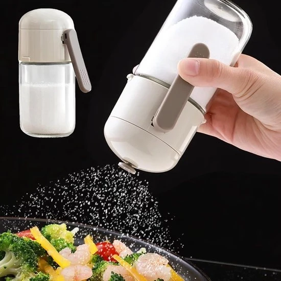 Suapiera di zucchero in vetro con dosatore - ideale per la speziaria - 1 pezzo - trasparente - vetro