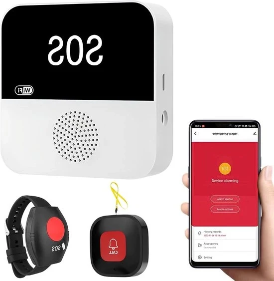 Sistema di emergenza senza fili con cintura di emergenza e pulsante di chiamata WiFi per assistenti, anziani, disabili e bambini