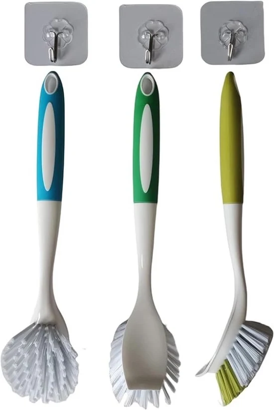 Set di spazzole per la pulizia del lavandino - 3 pezzi - spazzola per le ruote - spazzole per la pulizia - pulizia della cucina - spazzola per le giunzioni delle pareti