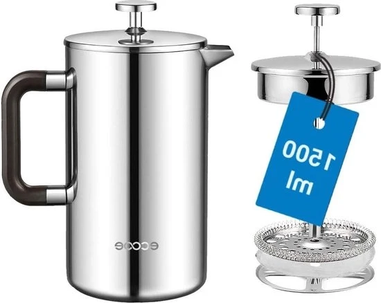 Caffettiera a doppio filtro in acciaio inox 18-10 15 litri con 3 filtri