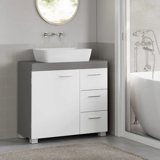 Cassettone per bagno - cassettone per bagno - contenitore di stoccaggio - 3 grandi cassetti - MDF - qualità - 30x70x64cm