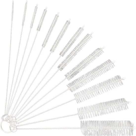 Set di spazzole per bottiglie - 13 pezzi (diverse misure) per la pulizia di bottiglie di latte per bambini, biberon, bottiglie di acqua, tazze da tè e tubi di reazione