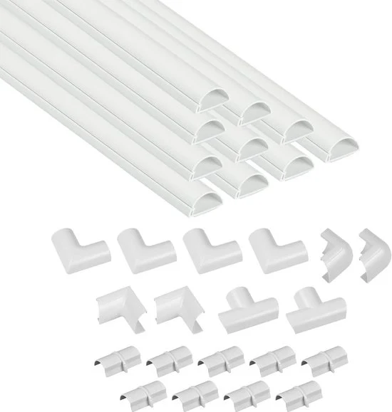 Cassetti per Cavi a Forma di Mezza Sfera - Gestione dei Cavi - 4 metri - Bianco - 19 Accessori