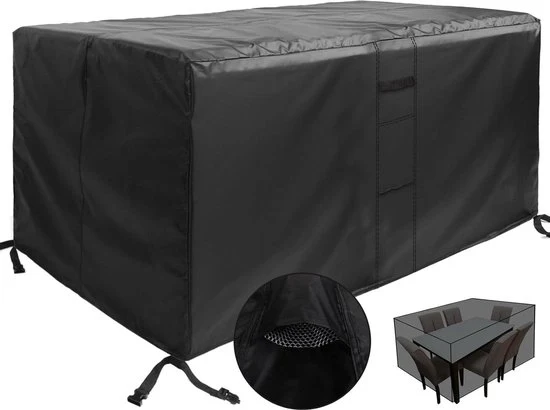 Copriamoletto per mobili da giardino 80 x 80 x 80 cm - Respiro e inverno resistente - Nero - Copriamoletto per tavolo e zona seduta da giardino