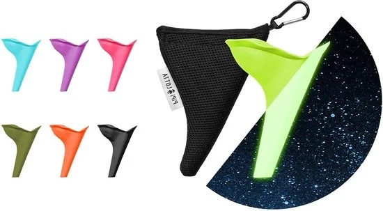Urinoir portatile per festival e campeggio - con fodero protettivo - urinoir riciclabile per donne - urinoir fluorescente per donne