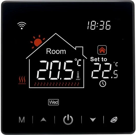 Termostato intelligente - Termostato per impianto di riscaldamento - Touchscreen - Wi-Fi - Per dispositivi mobili