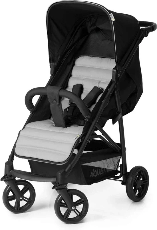 Buggy per bambini fino a 25 kg con funzione di stazionamento - ripiegabile con una mano - grigio/argento Carrello per bambini ripiegabile aereo