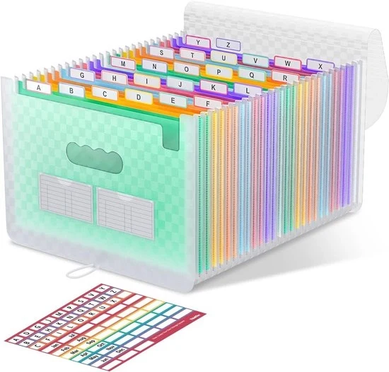 Organizzatore a cassetta - 26 cassette - schedari colorati - formato A4