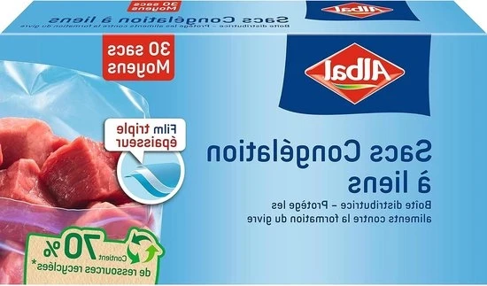 Sacchetto congelatore medio modello - 3 l - 70% materiali riciclati - 3 strati - apertura ampia - conservazione alimentare - 25 x 27 cm sacchetti congelatori