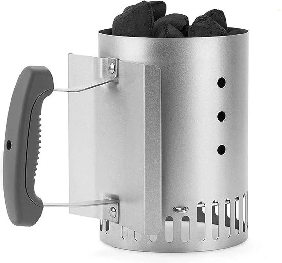 Starter per Barbecue a Briketti Rapido 15 cm | Alluminio | Bruciatore di Legna | Accessorio - Piccolo (7447)