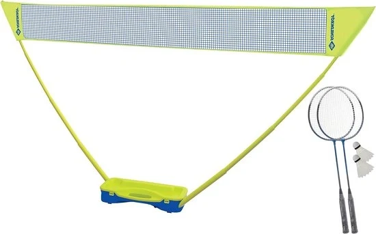 Impacco di Badminton Compact con rete - 2 racchette e 2 palline - valigetta in plastica pratica - Blu Rete da Badminton