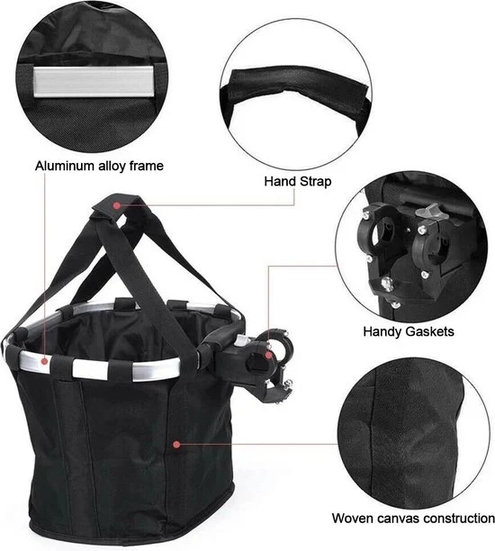 Porta cane per bicicletta - Portatile - Cesto per cane nero - Cesto per cane da portare in bicicletta - Cesto per cane da portare davanti - Cesto per cane elettrica bicicletta - Tasca per cane da bicicletta - Cesto per cane da portare davanti