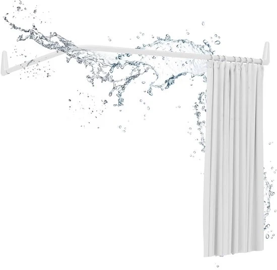 Douchestang angolare - 70x90/160cm - acciaio inossidabile - per tenda da doccia