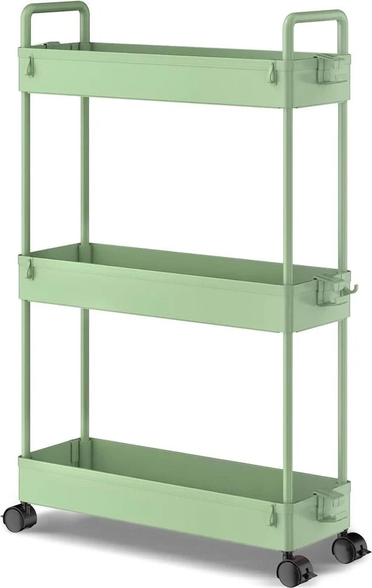 Carrello Rotante con Cassetti Slittabili per Utensili - Rastrelliere per Magazzino - Adatto per Cucina, Bagno, Risciacquo e Camera da Letto - Materiale: Plastica Verde. Carrello per Lavatrice.