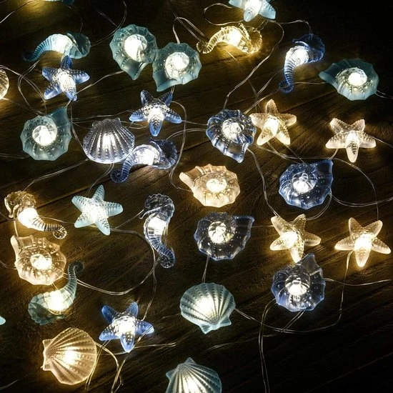 Accessori di Decorazione per Bagno e Camera da Letto - Luci a Led a Stringa A Batteria - Decorazioni per Esterno e Interno con Tema Marina e Nautico
