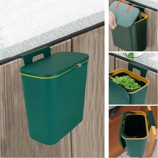 Afvalemmer a muro 10 litri - con coperchio in plastica - fissaggio alla parete