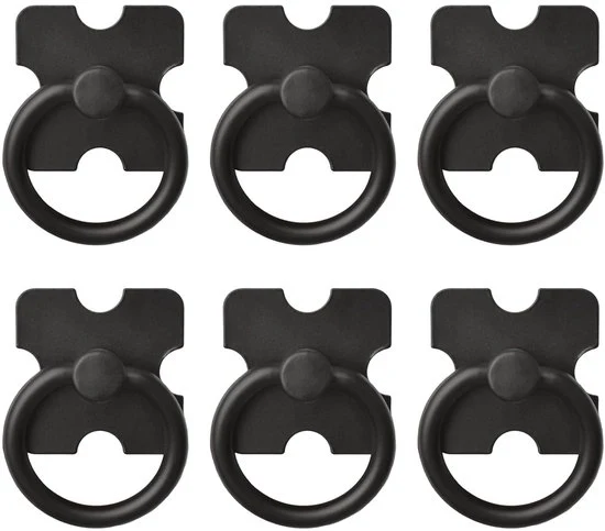 Maniglie per cassetti e ante - 6 pezzi - nero - ottone zincato