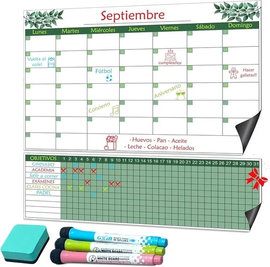Calendario e Planner Magnetico per la Risorsa - Organizzazione - A5 - Magnetico