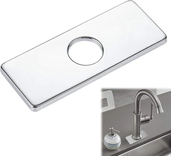 Coperchio in acciaio inossidabile per vasca da bagno, piatto per rubinetto cucina, coperchio per vasca da bagno, piatto per rubinetto cucina (argento)