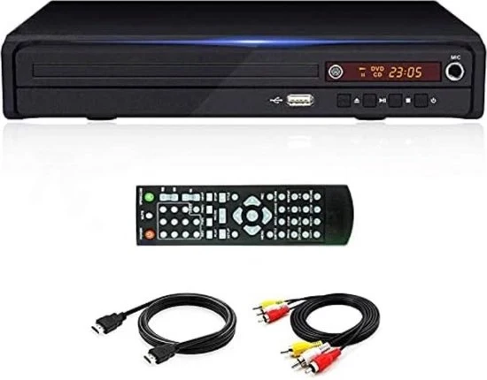 Lettoro DVD con ingresso HDMI - Lettore DVD con connessione HDMI - Lettore DVD HDMI - Lettore DVD portatile - Nero - 1,1kg