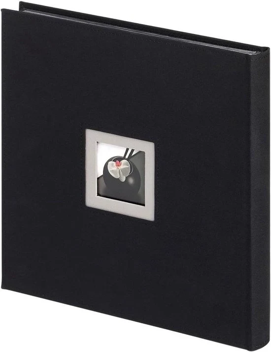 Album fotografico in lino nero - 30x30 cm - con copertina con fessura