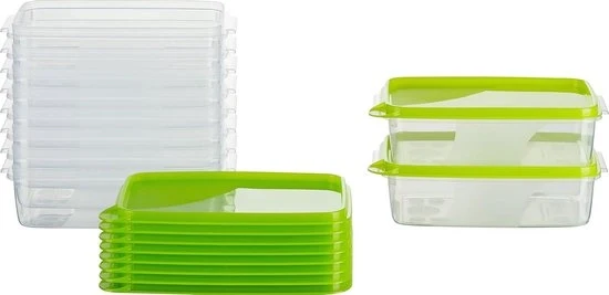 Contenitore congelatore - 0,5l - 10 pezzi - Verde - Rettilineo