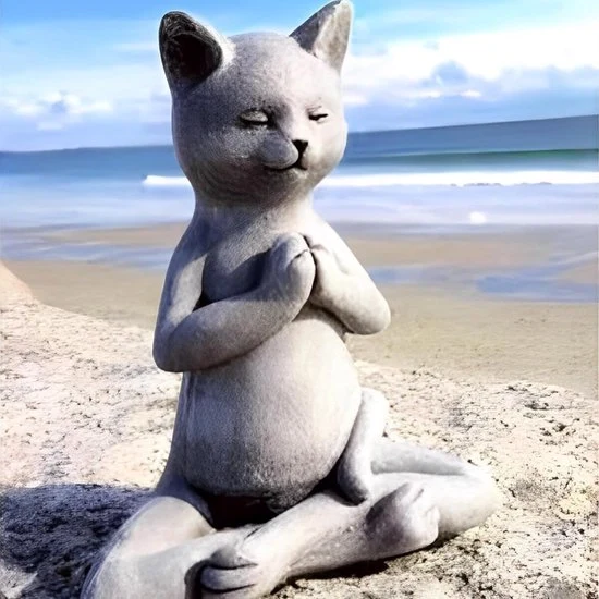Decorazione per Giardino - Stile Yoga - Scultura di Gatto
