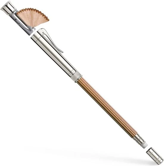 Penna con estensore - raschiatore a punte e gomma - finitura lucida marrone - articoli da ufficio Cassa per utensili