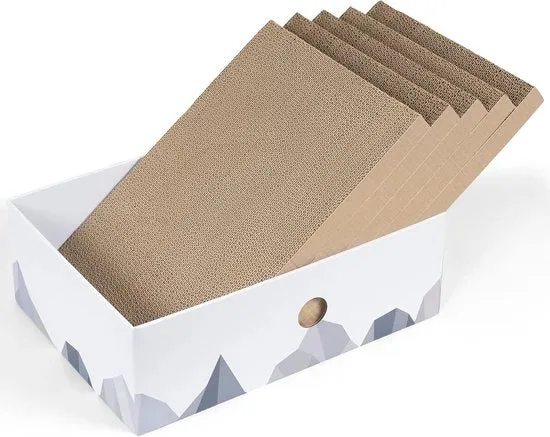 Scatole per gatto - Interattive e protezione mobili - 5 pezzi - Bianco - Cartone