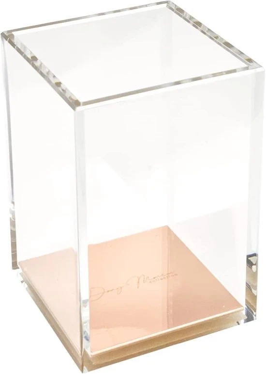 Scatola per pennarelli acrilico rosso oro - organizzatore elegante - 1 pezzo - ideale per ufficio