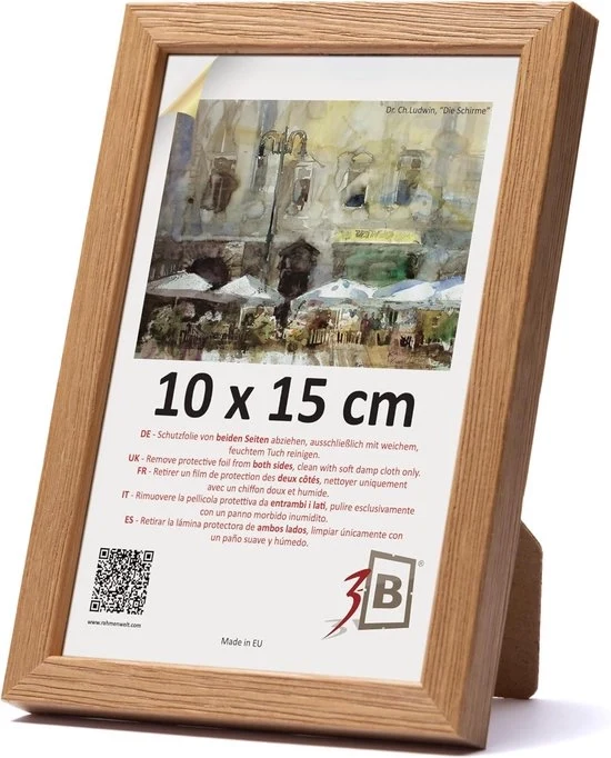 Lista Fotografica Miele - 10x15 cm - Lista in Legno con Vetrata Acrilica
