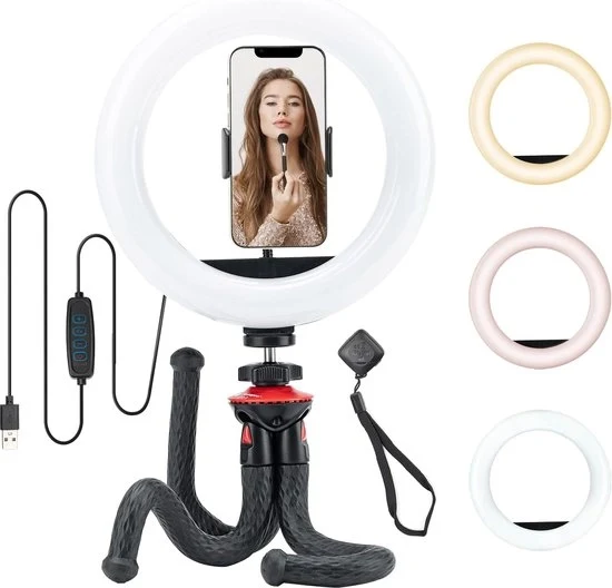 Lampada a Anello con Stativo - Lampada a LED a Anello - Lampada per TikTok - Lampada a Anello per Smartphone