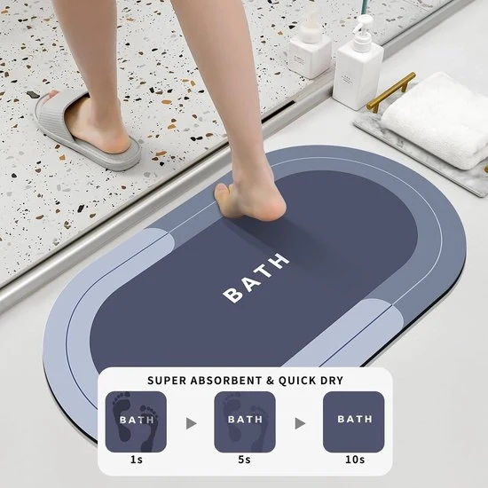 Pavimento Antiscivolo in Gomma - 43 x 80 cm - Blu - Assorbimento Rapido