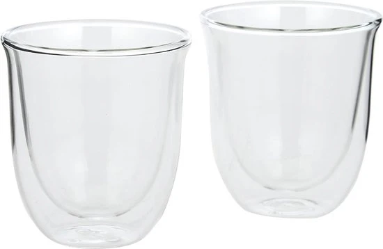 Set di bicchieri termici a doppia parete cappuccino - set da 2 - bicchieri cappuccino trasparenti