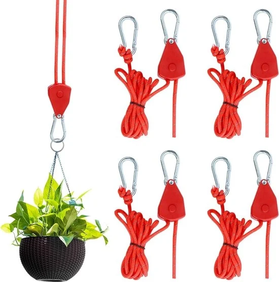 Impugnatura regolabile con maniglia - 2m corda in nylon per fissaggio tenda - corda per tenda - set di 4 impugnature con maniglia