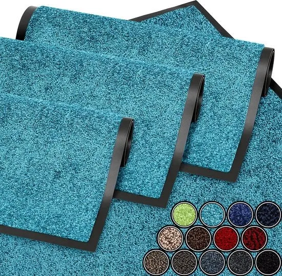 Piede di ingresso 60 x 90 cm | tappeto di ingresso impermeabile lavabile duraturo con cattino per polvere | tappeto antiscivolo per porta di ingresso, ingresso, corridoio, cucina e camera da letto
