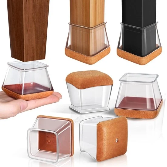 Set di protezione per gambe di mobili - 360° - Translucido - 4 pezzi