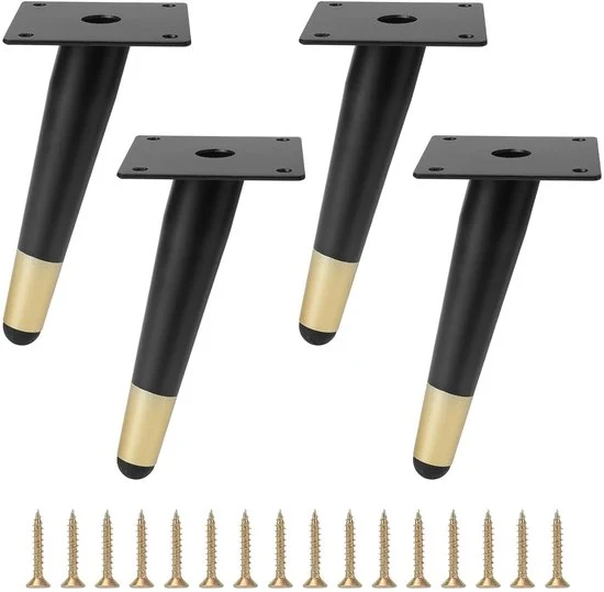 Piedini di sostegno per mobili - design multifunzionale - 15 cm - nero e oro - acciaio inossidabile