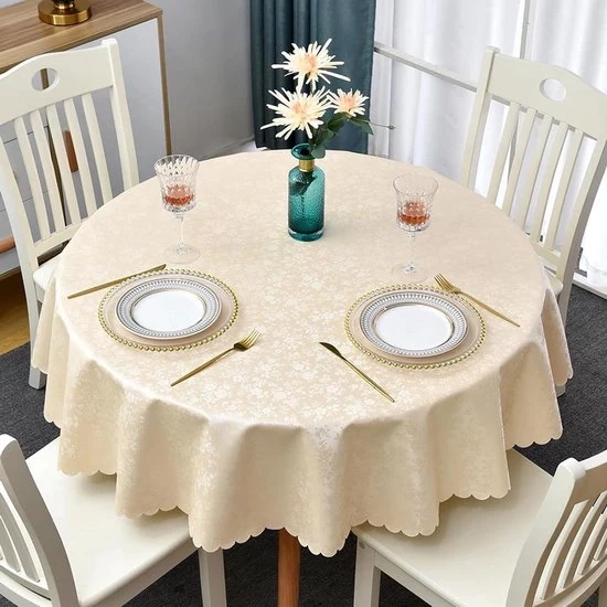 Tavolo da cucina in plastica - 140 cm - beige - impermeabile e lavabile - 1 pezzo