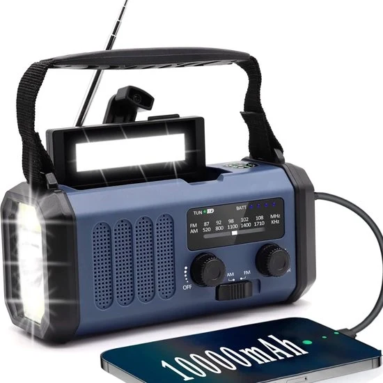 Radio a Batteria Solare Opwindabile - Radio Opwindabile - Radio Opwindabile a Energie Solare - Power Bank con Energie Solare