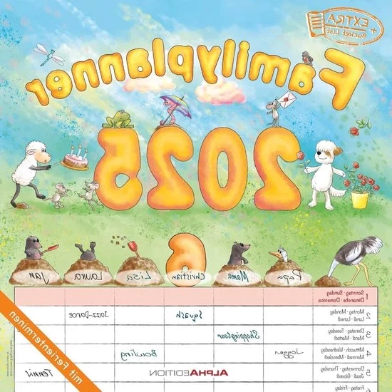 Calendario Familiare 2025 - Organizzato e Colorato - 30x30cm