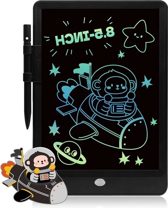 Tavolo da disegno per bambini 85 pollici LCD - Tavolo da disegno per bambini con blocco da disegno - Giocattolo per compleanni per bambini di età prescolare ragazzi ragazze - Riciclabile - Pulito con acqua - Nero - Tavolo da disegno