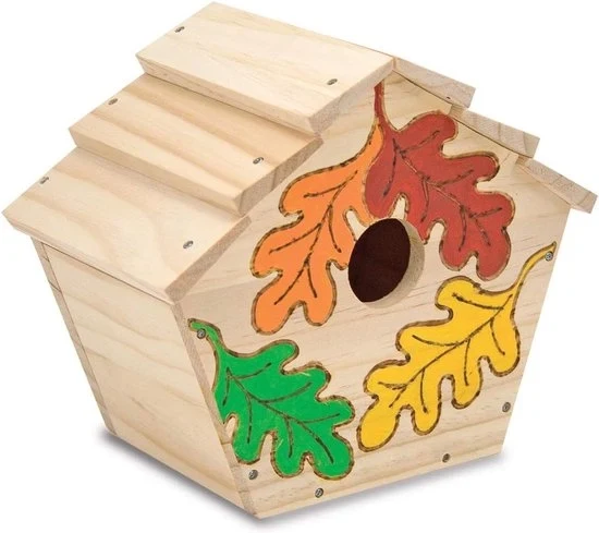 Kit di costruzione di un casetta per uccelli in legno - Set di attività creativa - 1 pezzo - Legno