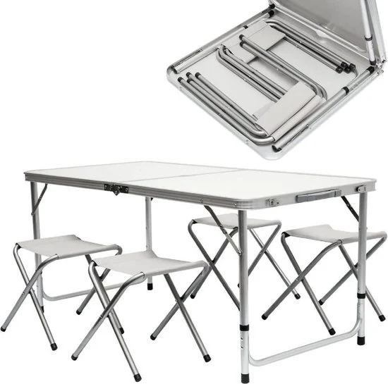 Tavolo da Picnic Ripiegabile Portatile per Campeggio - Tavolo Ripiegabile 120x60x70cm - Bianco Tavolo Ripiegabile
